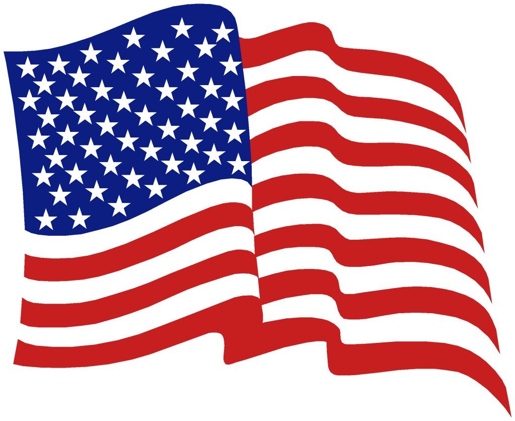 Waving American flag